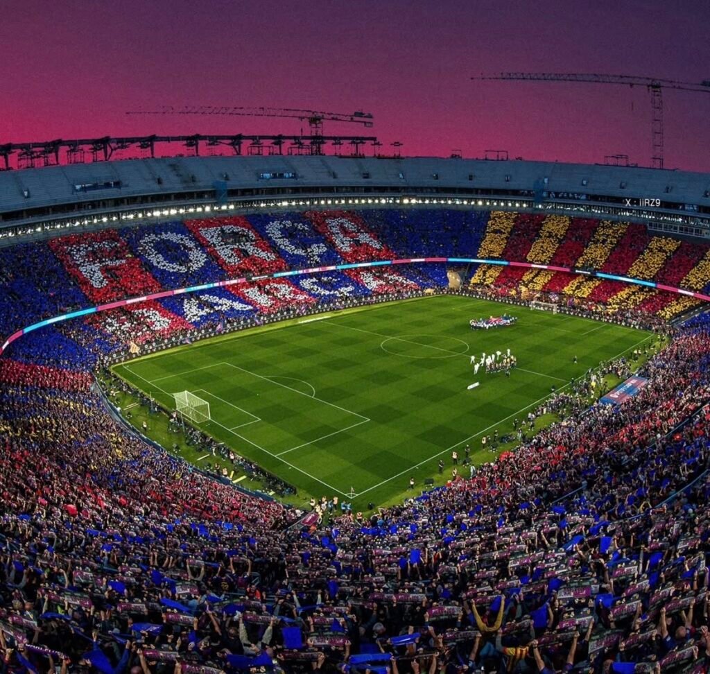 Tifo Forca Barça au Camp Nou avant un match de Liga